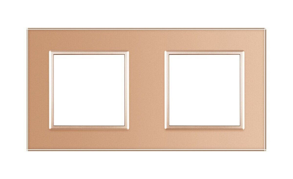 Рамка 2-постова LIVOLO, загартоване скло, золота, 151×80 мм (VL-P7E/E-4A) Коломия - фото 7