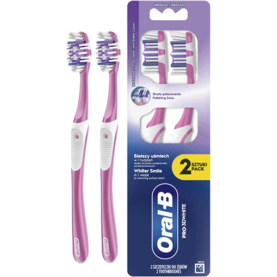 Зубна щітка Oral-B Pro 3D White Відбілювання Середньої жорсткості 2 шт. (8700216459761) Вінниця - фото 1