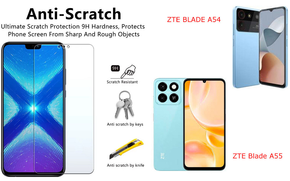 Захисне скло NeoGlass для ZTE BLADE A54, Blade A55 – надпрозоре та стійке Київ - фото 1