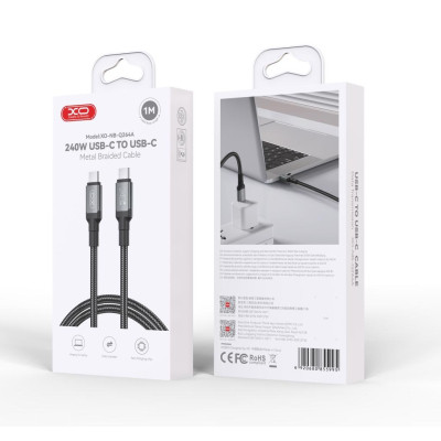 Дата кабель USB-C to USB-C 1.0m 240W black XO (NBQ264A_С_Black) Винница - изображение 8