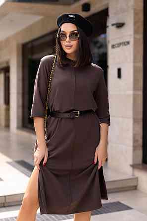 Трикотажное платье свободного кроя Berry 42-44, Шоколадный Киев