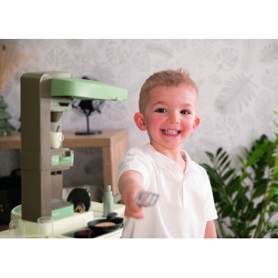 Игровой набор Smoby Большая интерактивная кухня Тефаль Студио с эффектом кипения 34 аксессуара Мятно-серая с белым (311053) Винница - изображение 5