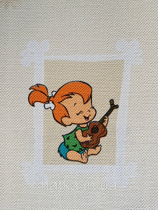 Шпалери вінілові на флізеліні AdaWall Ada Kids метрові дитячі мультфільми Флінтстоуни картинки на жовтому бежевому Київ - фото 3