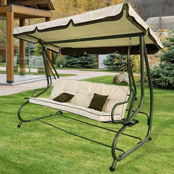 Садова гойдалка чотиримісна Avko Relax Plus з дашком для саду, дачі Київ