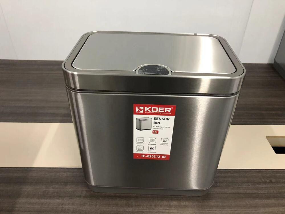 Сенсорное прямоугольное мусорное ведро Koer TC-020212-02 12 л, цвет нержавейка (KR5584) Харьков - изображение 18
