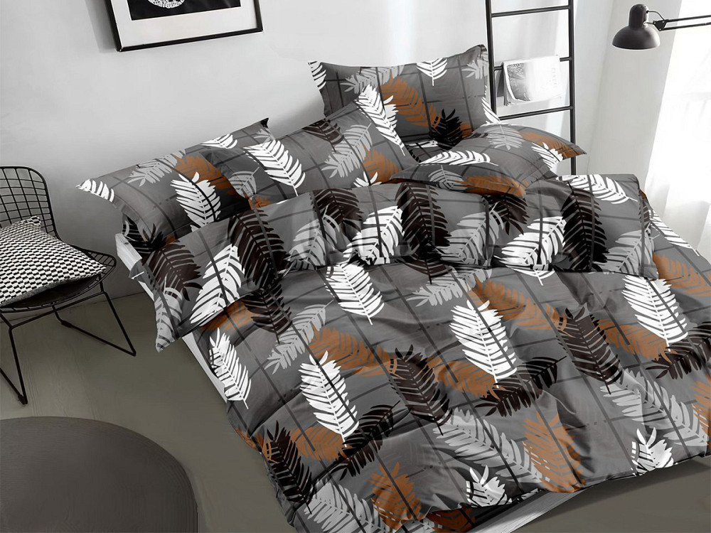 Ecotton Комплект постільної білизни Ecotton двоспальний Сімейний 150х215 см Перо сірий (24157) Коломыя - изображение 1