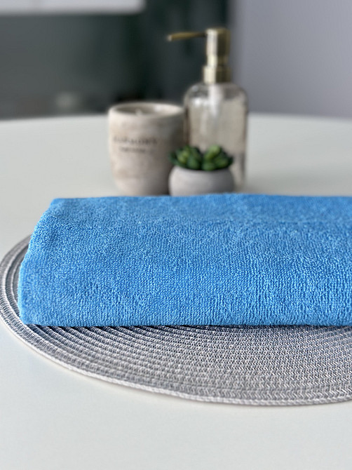 Полотенце махровое банное Ideal Textile 70х140 см однотонное в цветах 400 г/м2 (56860345) Блакитний  Черновцы - изображение 9