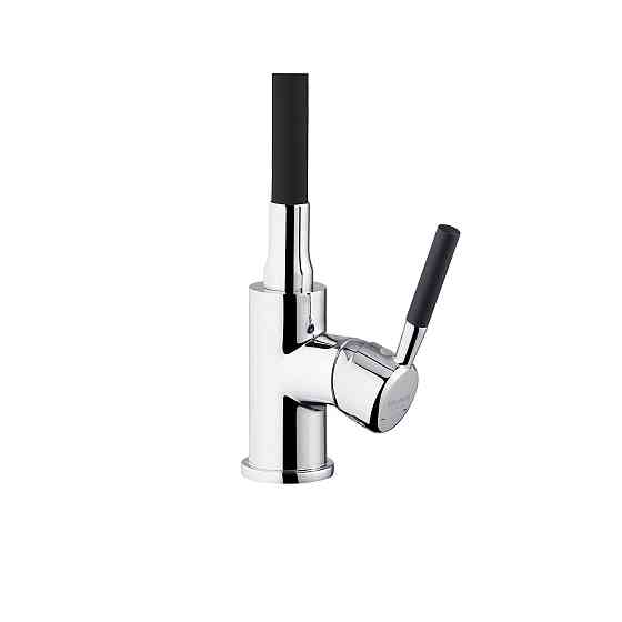 Смеситель для кухни с гибким изливом Kroner KRM Kuche - C132BLK хром/черный Киев