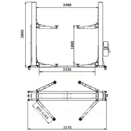 Двостійковий електрогідравлічний підіймач 4 т 380 В LAUNCH TLT-240SBA Одеса