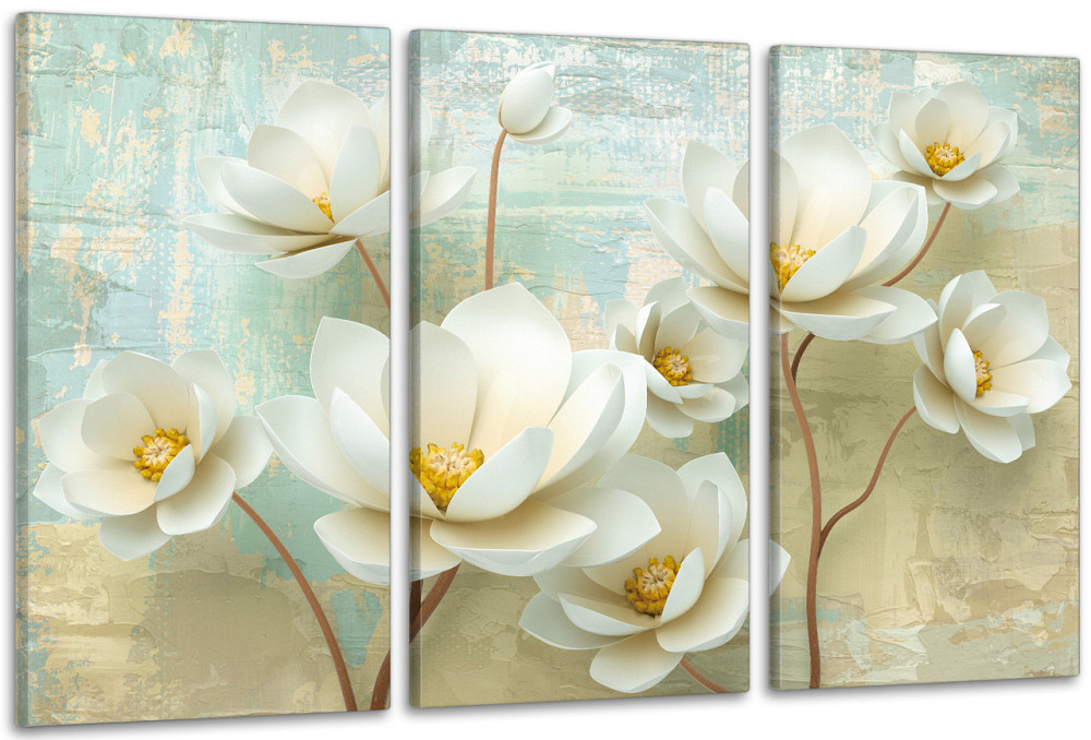 Модульна картина у вітальню/ спальню    Ніжні квіти     ART-061_3A Київ - фото 1