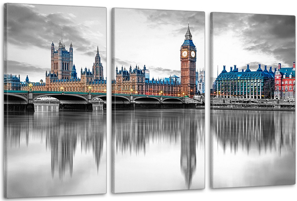 Модульная картина в гостиную / спальню  Лондон    ART-204_3A 70х130 см Киев - изображение 1