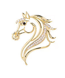 Брошка на піджка золотиста Кінь Київ - фото 1