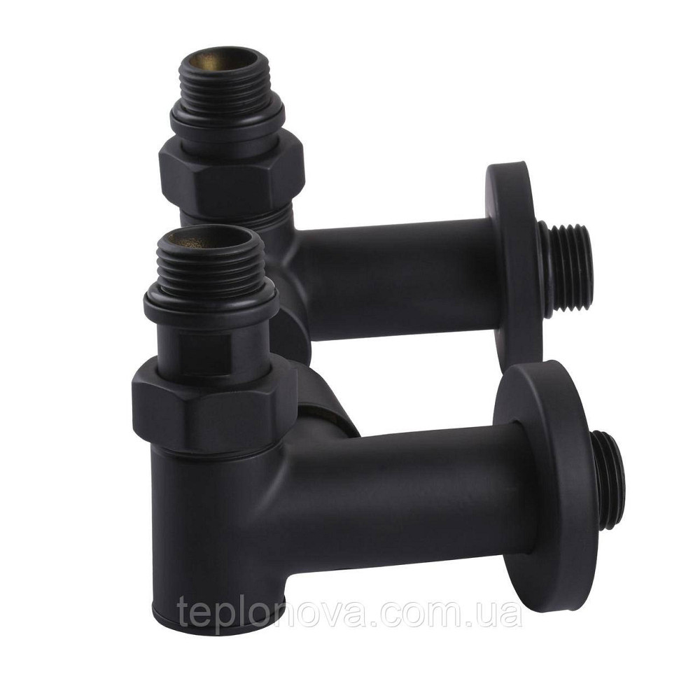 Набір Кран вентильний кутовий з американкою SOLOMON LUX 1/2" 7777 TEN (2 шт.) BLACK  (1уп) Чернівці - фото 5