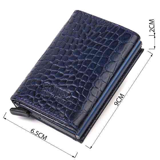 Картхолдер для чоловіків у три складання з автоматичним механізмом з натуральної шкіри з тисненням під крокодила CANPELLINI 21935 Київ