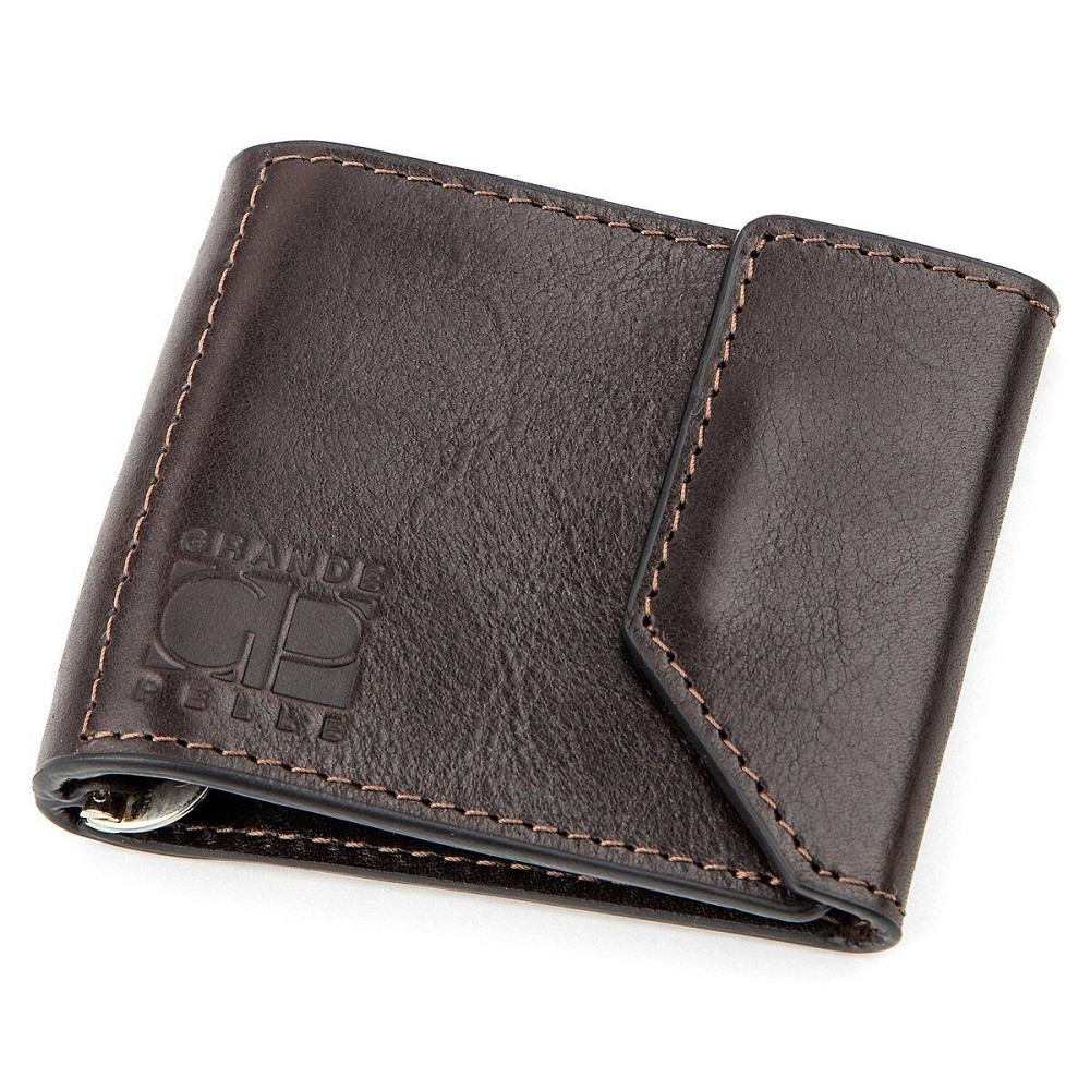 Зажим для денег GRANDE PELLE 11150 Темно-коричневый Киев - изображение 1