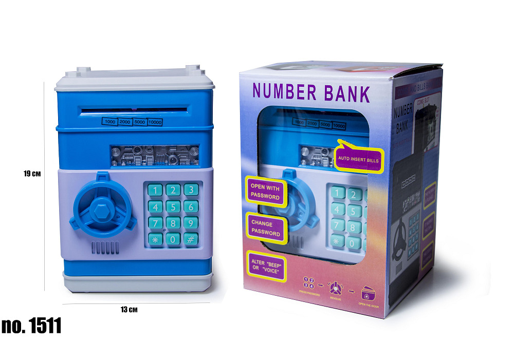 Електронна дитяча скарбничка-сейф із кодовим замком 1511 Бірюзова Одеса - фото 2