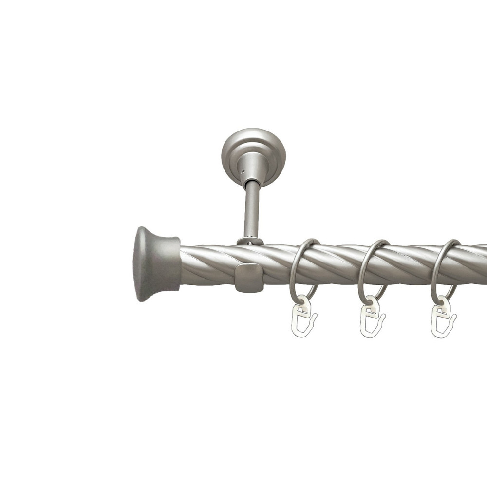 Карниз Orvit Дуо металевий однорядний відкритий скручена труба кільце металеве Сатин 25 мм 160 см (00-00023412) Львів - фото 1