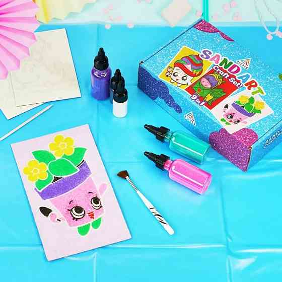 Детский набор для творчества картины с песка 9 в 1 KP-005 с магнитами Винница