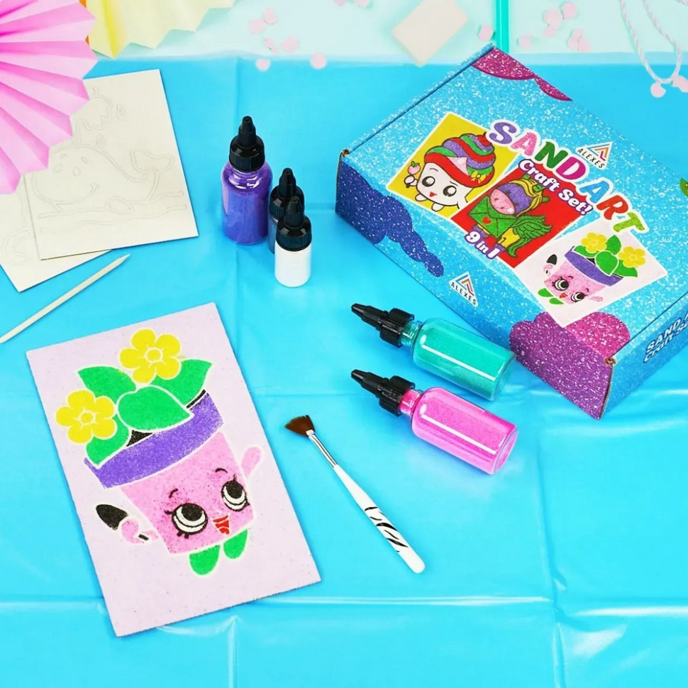 Детский набор для творчества картины с песка 9 в 1 KP-005 с магнитами Винница - изображение 2