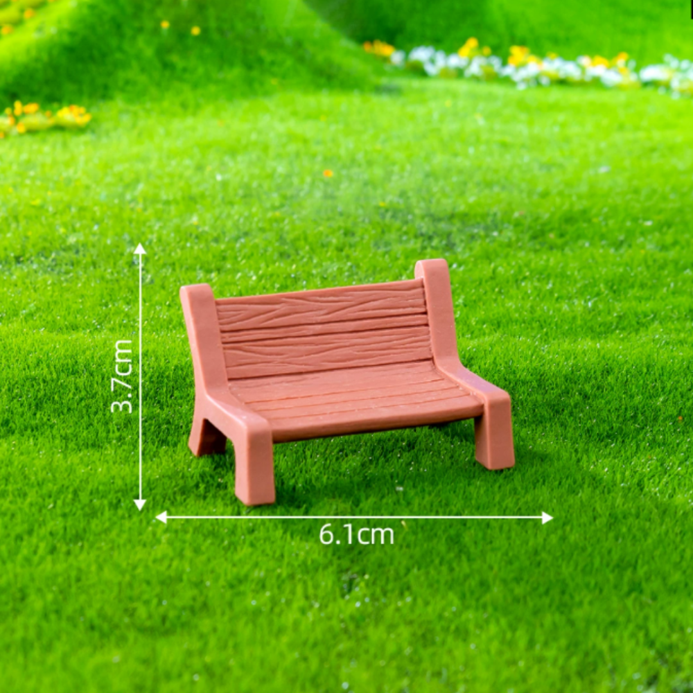 Лавка 6.1 х 3.7 см для микроландшафта и мини-сада Бежевая Одесса - изображение 1