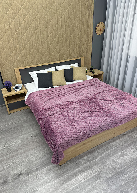 Плед-покривало 210х210 см (+-5см) Соти Ліловий (87-208) Київ - фото 4