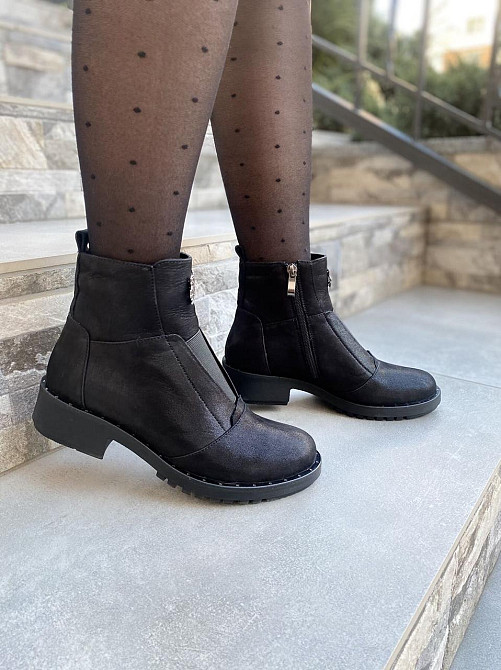 Жіночі черевички D and V чорні натуральна шкіра-сатин37р.-24 см (1222) Коломыя - изображение 8