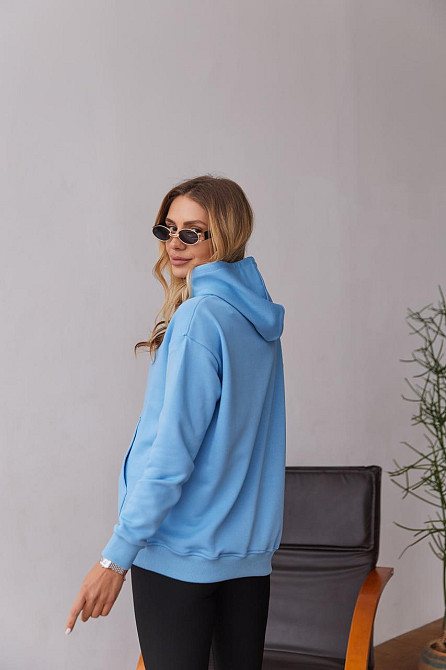 Вільний худі для майбутніх мам тринитка без начосу Chelm L-XL (46-48) Lullababe Блакитний Кривий Ріг - фото 2
