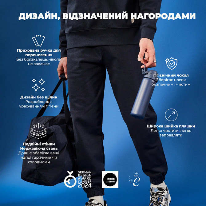 Пляшка для води металів вакуумна ION8 500 мл. Vacuum Insulated, Navy Київ - фото 8