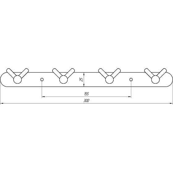 Планка з гачками Globus Lux BS8435-4 чорна матова SUS304 Київ