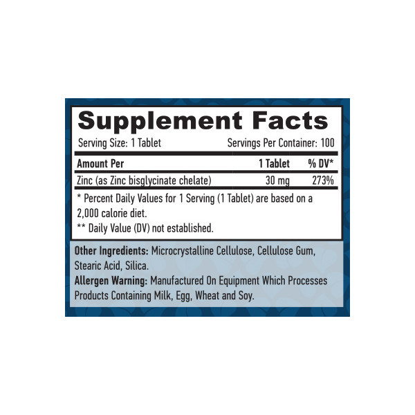 Цинк Haya Labs Zinc Bisglycinate 30 mg 100 tabs Луцк - изображение 2