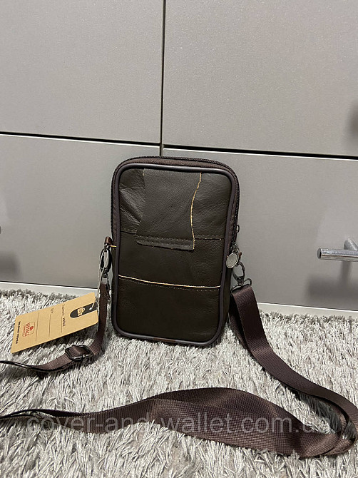 Вертикальная поясная сумка для мужчин из натуральной кожи Leather Collection Киев - изображение 10