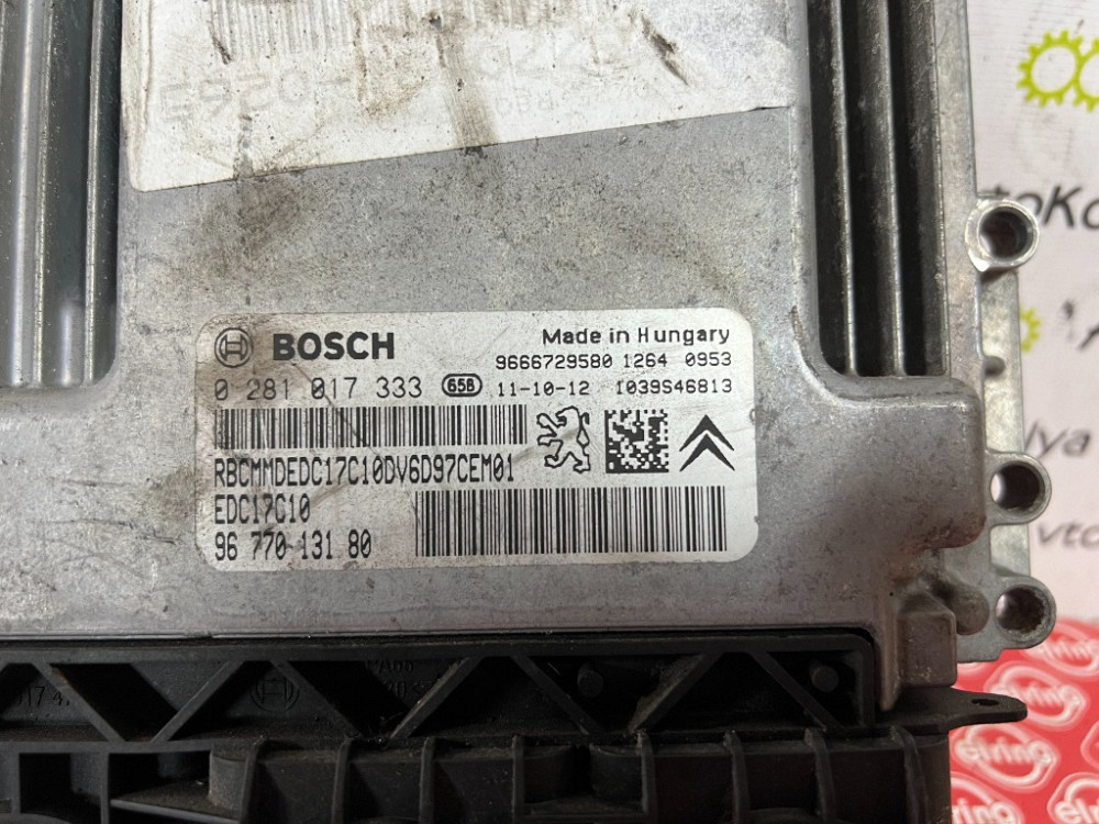 Блок керування двигуном Peugeot 207 1.6 hdi 2006-2013 (0281017333) Ковель - изображение 2