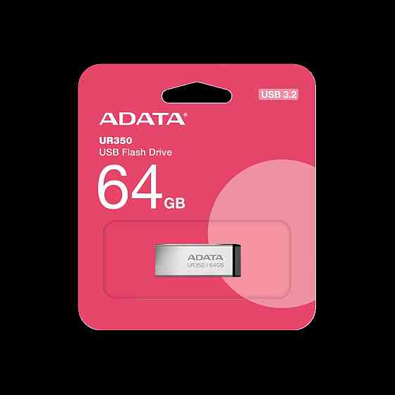 Flash A-DATA USB 3.2 UR 350 64Gb Silver/Black Київ