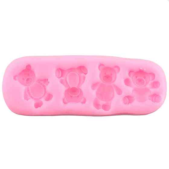 Молд силиконовый Мишки 80 на 27 мм розовый Киев