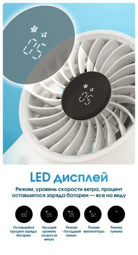 Вентилятор із охолоджуючим водним туманом Nitecore IzzCool 30 USB-C Синій Київ - фото 5