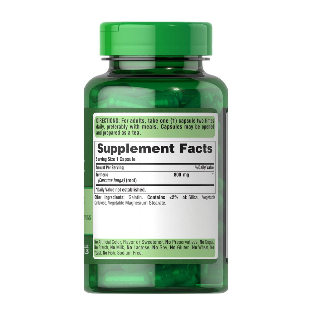 Куркума Puritan's Pride Turmeric 800 mg 200 капс Экстракт куркумы Киев - изображение 2