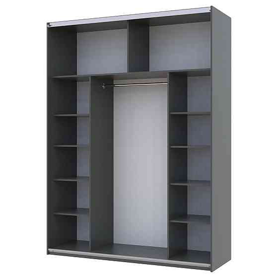 Шафа-купе двохдверна Doros G-Caiser 180х60х240 см Графіт/Дуб евок/1 Дзеркало (DRS-011227) Львів