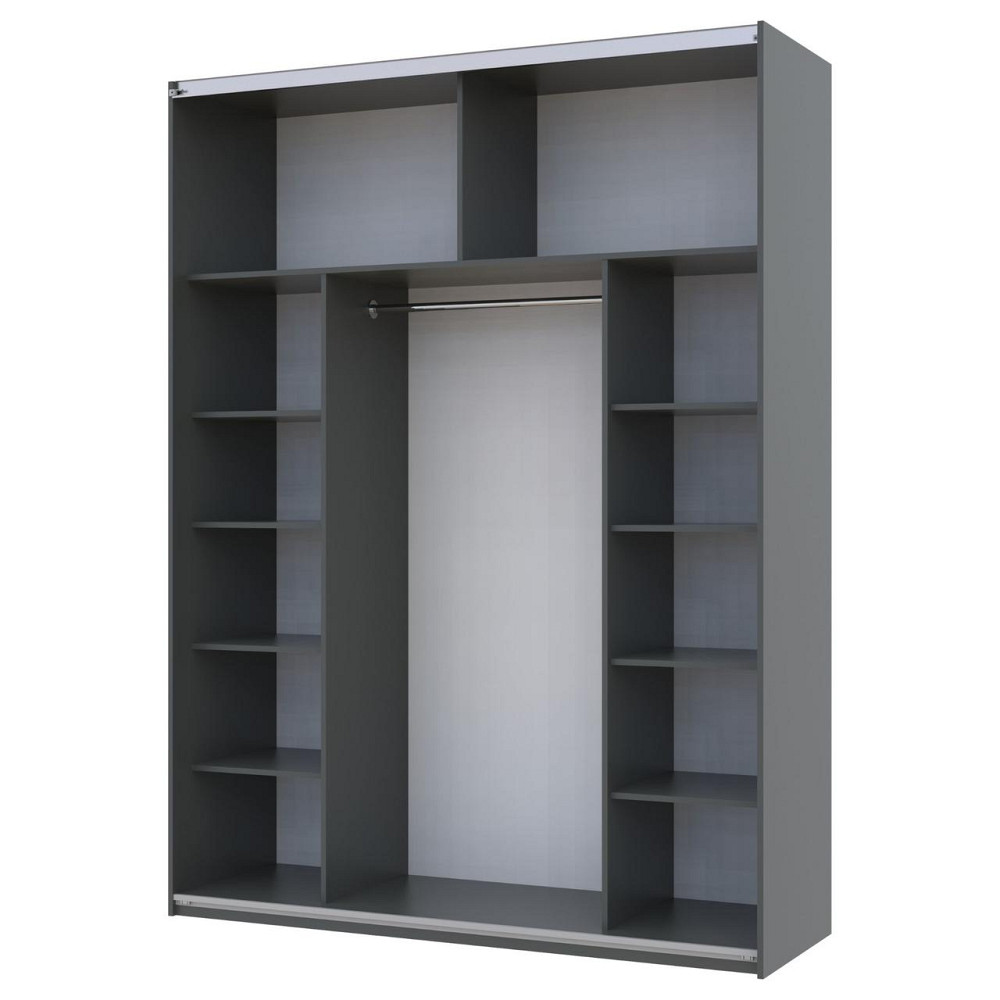 Шафа-купе двохдверна Doros G-Caiser 180х60х240 см Графіт/Дуб евок/1 Дзеркало (DRS-011227) Львів - фото 2