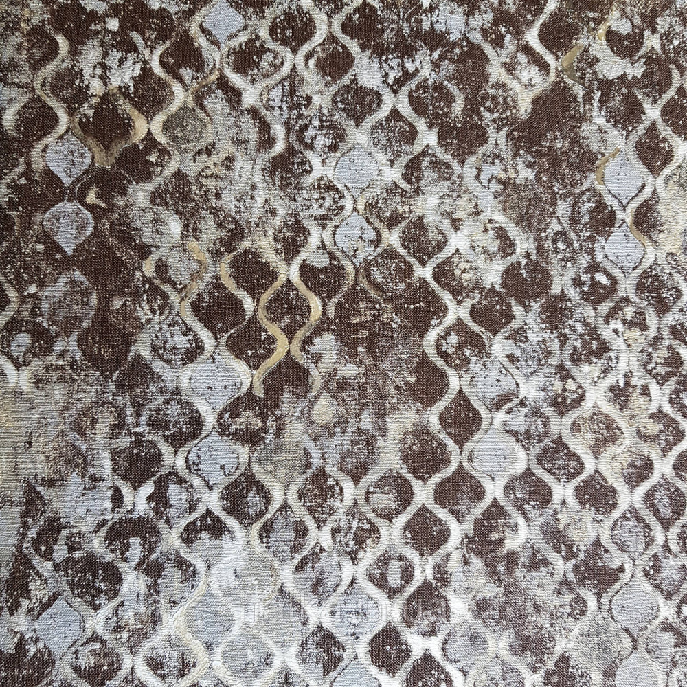 Обои метровые винил на флизелине Decowall Retro геометрия абстракция под старину волны коричневые серые Киев - изображение 1