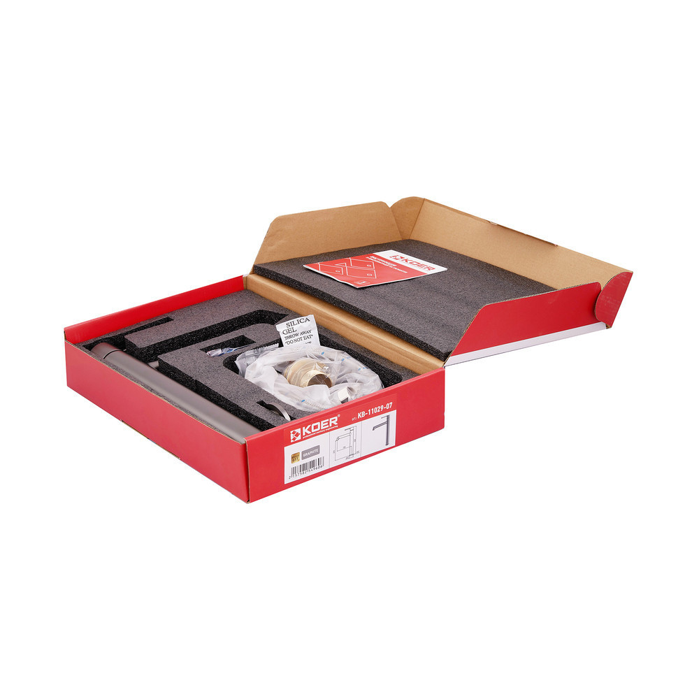 Змішувач для умивальника високий Koer KB-11029-07 Колір графіт (KR5496) ( 38191 ) Харків - фото 3