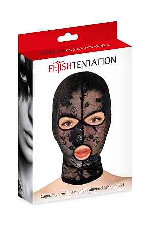 Фетишная кружевная маска от Fetish Tentation Cagoule en resille a motifs Sex Aura Киев