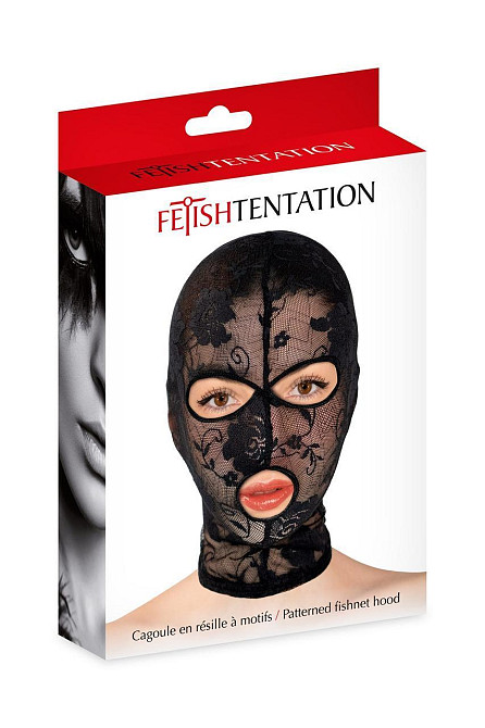 Фетишная кружевная маска от Fetish Tentation Cagoule en resille a motifs Sex Aura Киев - изображение 1