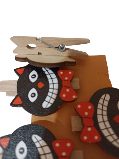 Прищіпки декоративні Кіт для Хелловіна 5 см чорний Київ - фото 2