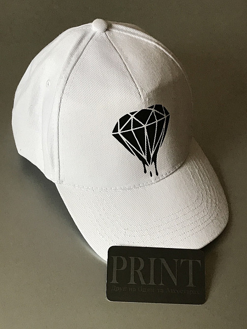 Белая хлопковая Кепка\Бейсболка с АЛМАЗОМ Черновцы - изображение 3