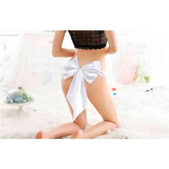Сексуальные трусики с бантом - Белый - S/M – Эротическое бельё Винница