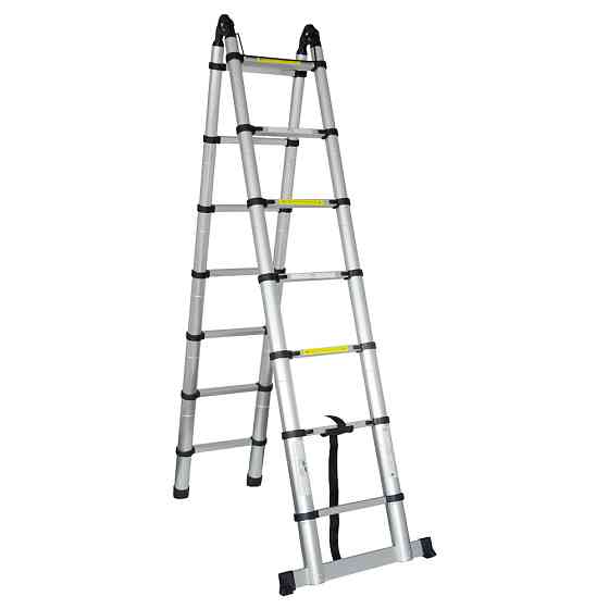 Flora Лестница телескопическая универсальная 14 ступеней 4.4м FLORA (5033424) Коломия