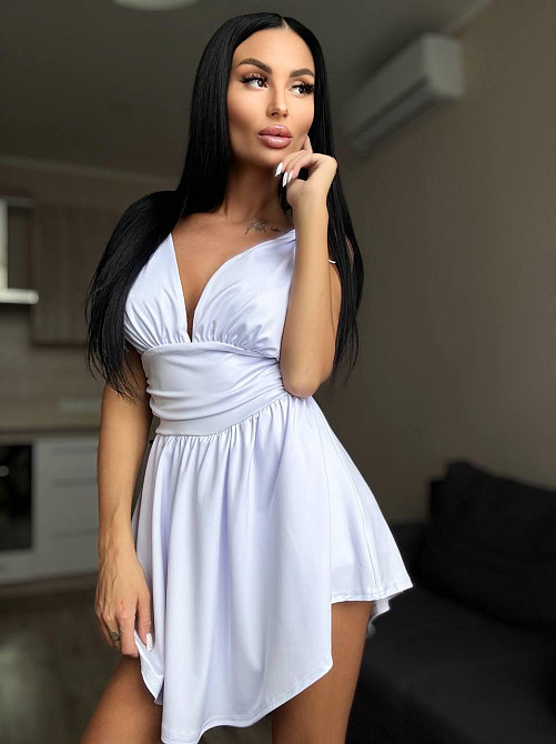 Женское летнее мини платье-комбинезон из микродайвинга 42/44, Белый Одесса - изображение 1