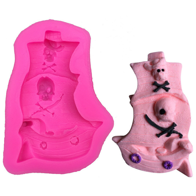 Молд силиконовый Корабль пиратский 80 на 58 мм розовый Киев - изображение 10