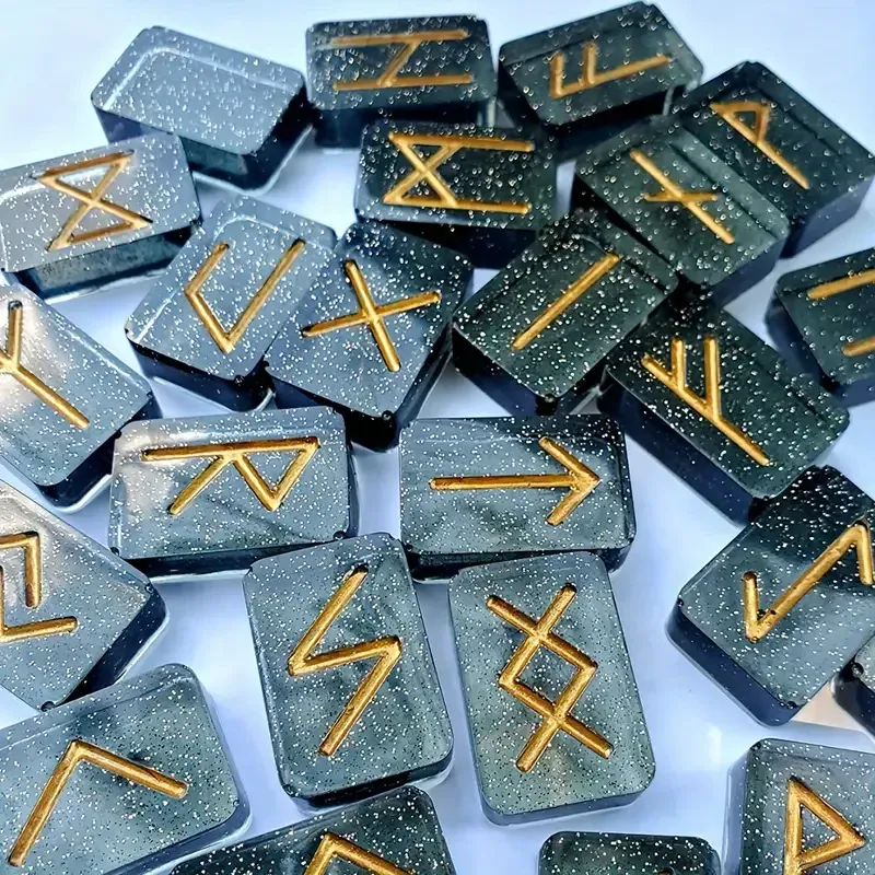 Силиконовый молд (форма) для изготовления рун 22×10,5 см + набор блёсток для смолы Киев - изображение 4