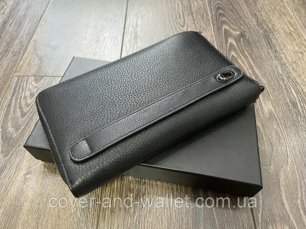 Стильний чоловічий гаманець клатч із італійської шкіри на металевій блискавці Marco Coverna 5901-1Q Київ - фото 9